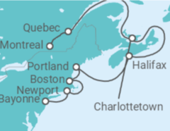 Itinerario del Crucero Canadá, USA - Silversea
