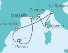 Itinerario del Crucero Clásicos Españoles, Franceses e Italianos - Virgin Voyages