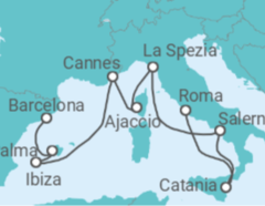 Itinerario del Crucero Eclipse total del Mediterráneo - Virgin Voyages