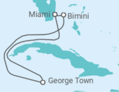 Itinerario del Crucero Islas Caimán & PLayas de Bimini - Virgin Voyages