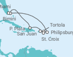 Itinerario del Crucero San Martín, Tórtola, San Juan y más - Virgin Voyages