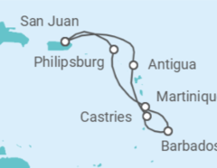 Itinerario del Crucero Ahoy! Año nuevo en el Valiant Lady - Virgin Voyages