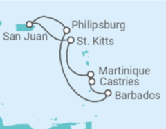 Itinerario del Crucero Millas Soleadas de Islas Tropicales - Virgin Voyages
