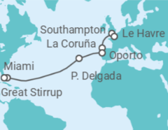 Itinerario del Crucero Francia, España, Portugal - NCL Norwegian Cruise Line