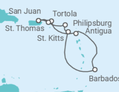 Itinerario del Crucero Islas Vírgenes - Reino Unido, Antigua Y Barbuda, Barbados, Saint Maarten, Islas Vírgenes - Eeuu - Norwegian Cruise Line