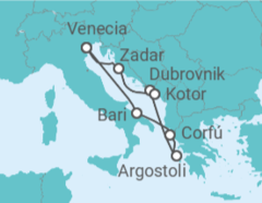 Itinerario del Crucero Italia, Grecia, Croacia, Montenegro - Costa Cruceros