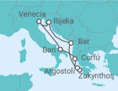Itinerario del Crucero Italia, Grecia - Costa Cruceros
