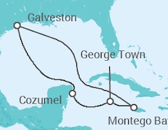 Itinerario del Crucero Jamaica, Islas Caimán, México - Carnival
