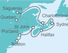 Itinerario del Crucero Canadá - Princess Cruises
