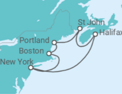 Itinerario del Crucero USA, Canadá - Princess Cruises