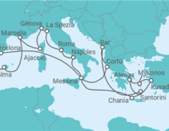 Itinerario del Crucero España, Francia, Italia, Grecia, Turquía - Princess Cruises