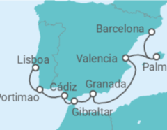 Itinerario del Crucero España, Gibraltar, Portugal - Norwegian Cruise Line