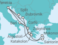 Itinerario del Crucero Italia, Grecia, Croacia - Costa Cruceros