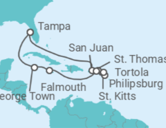 Itinerario del Crucero Puerto Rico, Islas Vírgenes - Reino Unido, Saint Maarten, Islas Vírgenes - Eeuu, Jamaica, Islas C... - NCL Norwegian Cruise Line