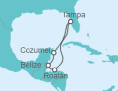 Itinerario del Crucero Honduras, Belice, México - Carnival