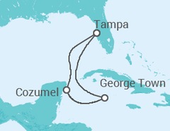 Itinerario del Crucero Islas Caimán, México - Carnival