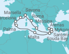 Itinerario del Crucero Francia, España, Malta, Grecia, Italia - Costa Cruceros