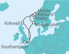 Itinerario del Crucero Reino Unido, Noruega - MSC Cruceros
