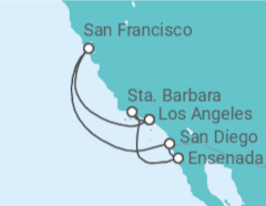 Itinerario del Crucero México, USA - Princess Cruises
