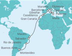Itinerario del Crucero desde Marsella (Francia) a Buenos Aires (Argentina) - MSC Cruceros
