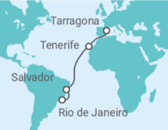 Itinerario del Crucero España, Brasil - MSC Cruceros