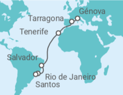 Itinerario del Crucero España, Brasil - MSC Cruceros