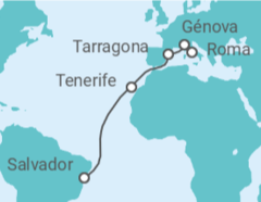 Itinerario del Crucero Italia, España - MSC Cruceros