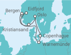 Itinerario del Crucero Noruega, Dinamarca - MSC Cruceros