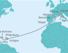 Itinerario del Crucero Italia, Francia, España, Marruecos, Antigua Y Barbuda, Saint Maarten - MSC Cruceros