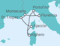 Itinerario del Crucero Italia, Francia - Silversea