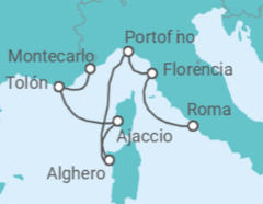 Itinerario del Crucero Italia, Francia - Silversea