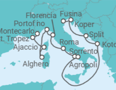 Itinerario del Crucero desde Monte Carlo (Mónaco) a Fusina (Italia) - Silversea