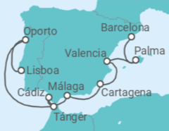 Itinerario del Crucero Portugal, Marruecos, España - Silversea