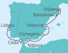 Itinerario del Crucero España - Silversea