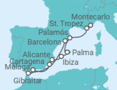 Itinerario del Crucero Gibraltar, España, Francia - Silversea