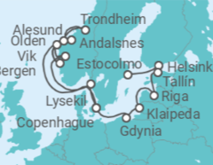 Itinerario del Crucero desde Estocolmo (Suecia) a Copenhague (Dinamarca) - Silversea