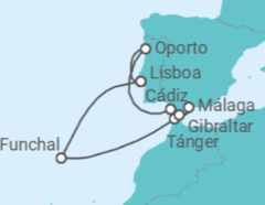 Itinerario del Crucero Portugal, Marruecos, España, Gibraltar - Silversea