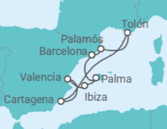 Itinerario del Crucero España, Francia - Silversea