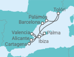 Itinerario del Crucero España, Francia - Silversea