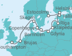Itinerario del Crucero desde Estocolmo (Suecia) a Southampton (Londres) - Silversea