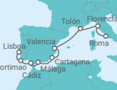 Itinerario del Crucero Portugal, España, Francia, Italia - Silversea