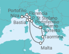 Itinerario del Crucero Italia, Malta - Silversea