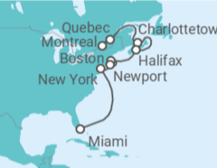 Itinerario del Crucero Canadá, USA - Silversea