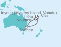 Itinerario del Crucero Nueva Caledonia, Vanuatu - Carnival