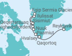 Itinerario del Crucero desde Nuuk, Groenlandia a Reykjavik (Islandia) - Silversea