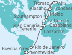 Itinerario del Crucero desde Buenos Aires (Argentina) a Southampton (Londres) - Princess Cruises