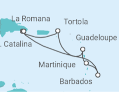 Itinerario del Crucero Barbados, Martinica, Guadalupe, Islas Vírgenes - Reino Unido - MSC Cruceros