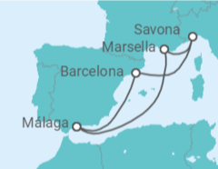 Itinerario del Crucero Francia, Italia, España - Costa Cruceros