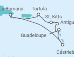 Itinerario del Crucero Santa Lucía, Guadalupe, Antigua Y Barbuda, San Cristóbal Y Nieves, Islas Vírgenes - Reino Unido - Costa Cruceros