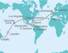Itinerario del Crucero Vuelta al mundo - Cunard